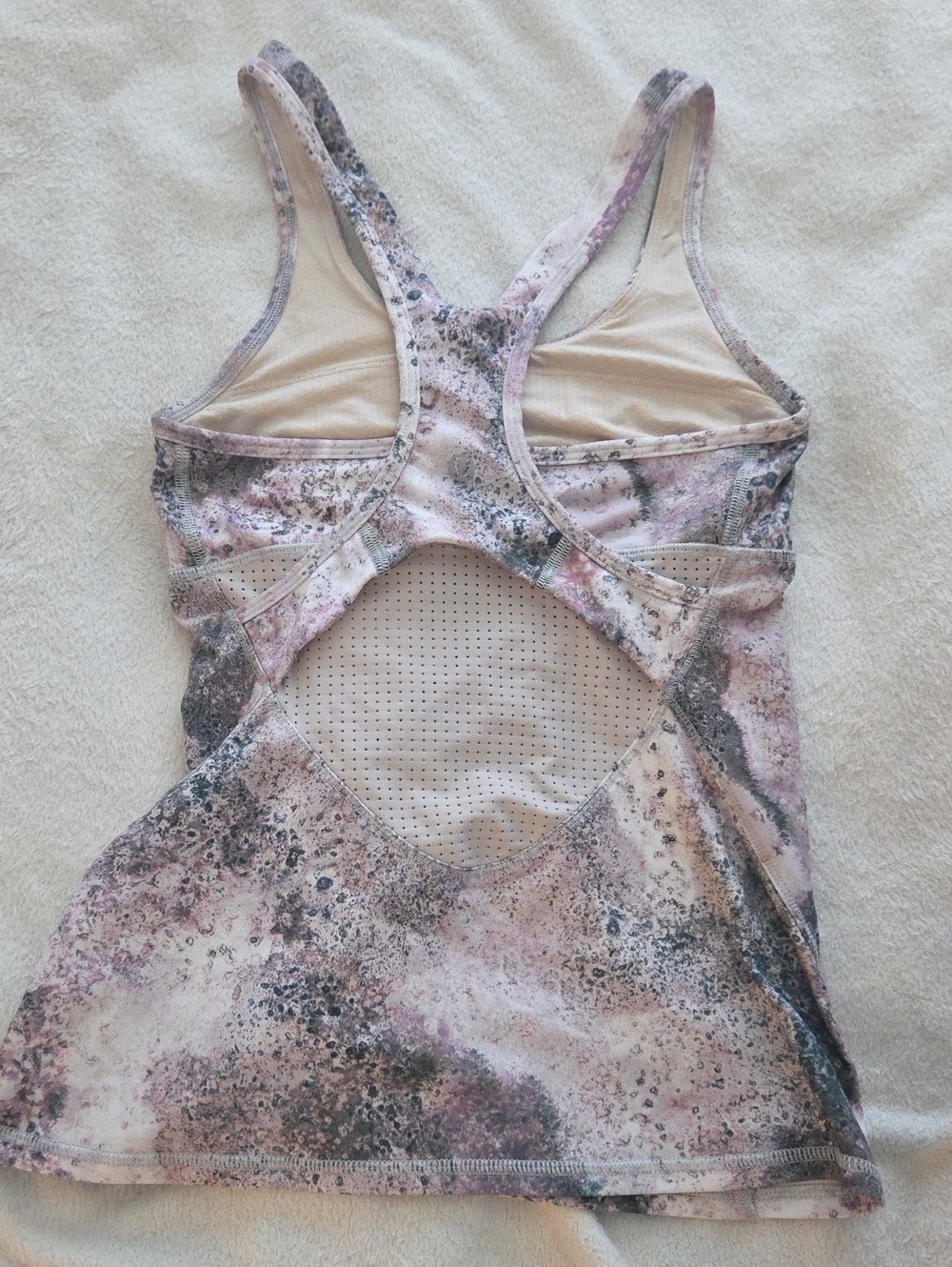 Lululemon Racerback Active Tank Top in Dusty Pink Gray Print
